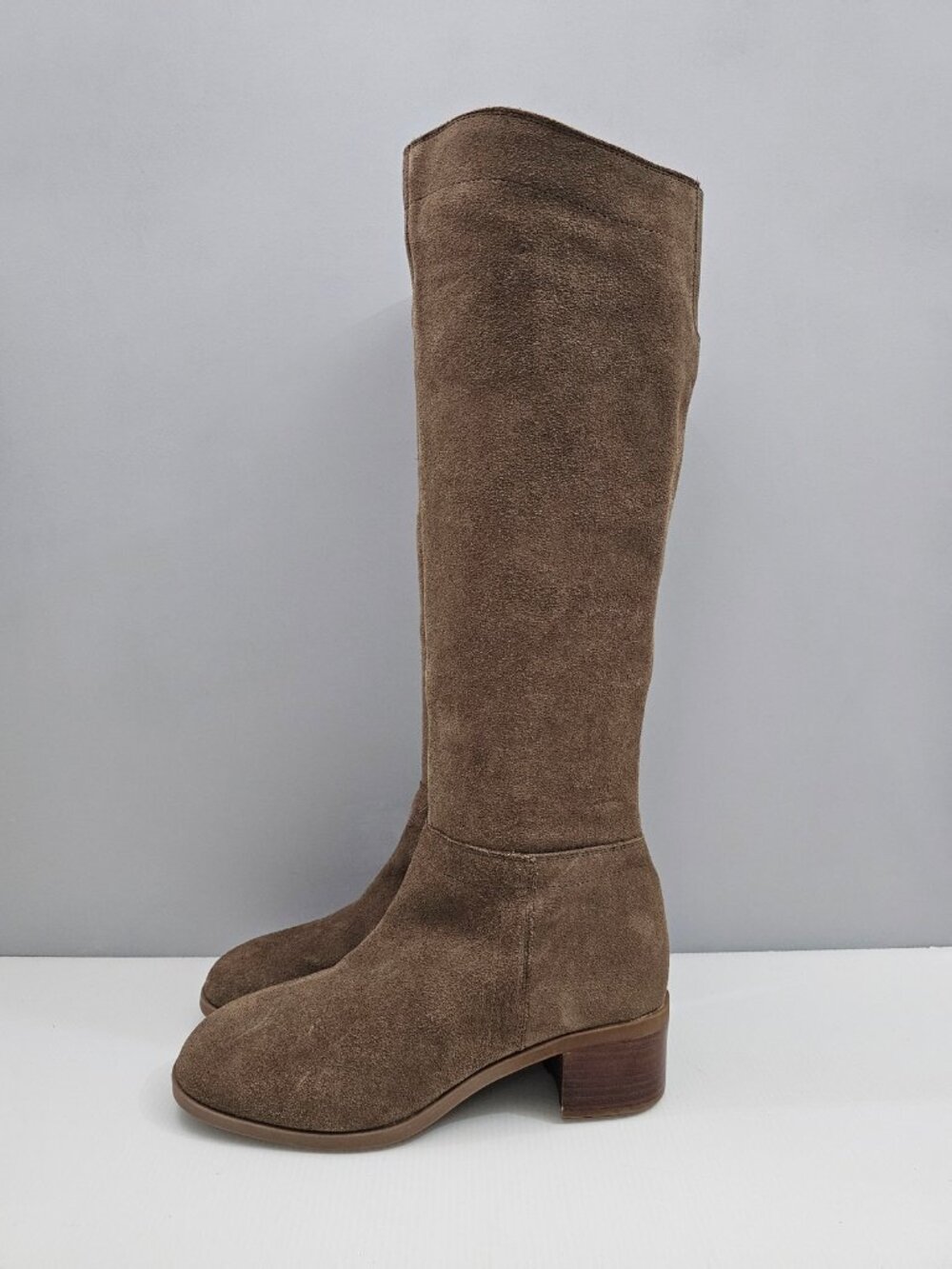 Blondo Tatiana Waterproof Suede Knee High Boots Womens 9 Taupe Slouch Tall
